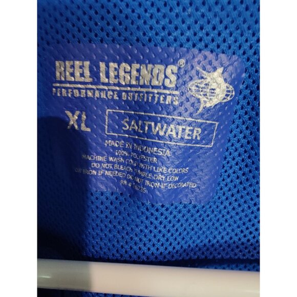 Reel Legends Shirt Women's XL Navy Blue Button Up Fishing Vented Top Pockets - Picture 9 of 9